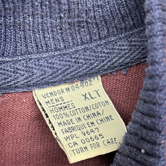 Vintage Eddie Bauer Sport Shop Mens XLT Shirt Color-Block 1/4 Zip Pocket 90s Y2K - Picture 4 of 12